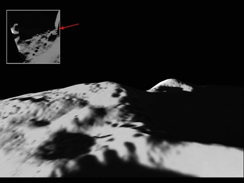 Lunar Peak Of Eternal Light Gets 3-D Pictures